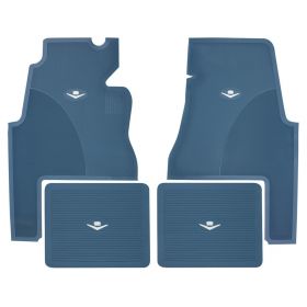 1959 1960 Cadillac 2-Door Blue Rubber Floor Mats (4 Pieces) REPRODUCTION Free Shipping In The USA