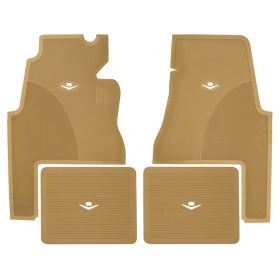 1959 1960 Cadillac 2-Door Tan Rubber Floor Mats (4 Pieces) REPRODUCTION Free Shipping In The USA