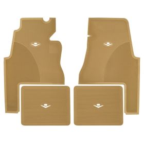  1959 1960 Cadillac 2-Door Tan Rubber Floor Mats (4 Pieces) [Ready To Ship] REPRODUCTION Free Shipping In The USA