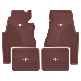 1959 1960 Cadillac 2-Door Maroon Rubber Floor Mats (4 Pieces) REPRODUCTION Free Shipping In The USA