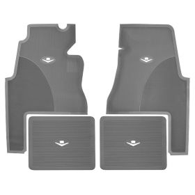 1959 1960 Cadillac 2-Door Gray Rubber Floor Mats (4 Pieces) REPRODUCTION Free Shipping In The USA