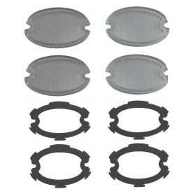 1959 Cadillac Glass Fog and Turn Signal Light Lens With Gaskets Set (8 Pieces) REPRODUCTION Free Shipping In The USA