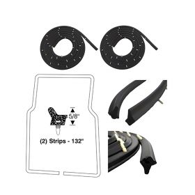 1955 1956 Cadillac 4-Door Sedans (EXCEPT Fleetwood Series 60 Special) Front Door Rubber Weatherstrips With Pins 1 Pair REPRODUCTION Free Shipping In The USA