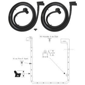 1959 1960 Cadillac Series 62 And Deville 4-Door 4-Window Rear Door Rubber Weatherstrips 1 Pair REPRODUCTION Free Shipping In The USA