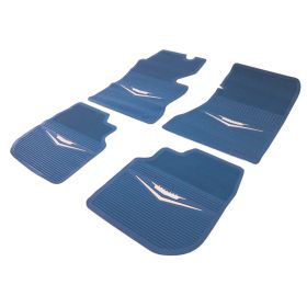 1961 1962 1963 1964 Cadillac Blue Rubber Floor Mats (4 Pieces) [Ready To Ship] REPRODUCTION Free Shipping In The USA