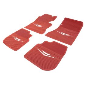1961 1962 1963 1964 Cadillac Red Rubber Floor Mats (4 Pieces) [Ready To Ship] REPRODUCTION Free Shipping In The USA