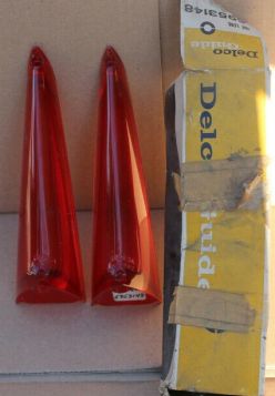 1962 Cadillac Tail Fin Lens 1 Pair ALL Except Series 75 and CC NOS Free Shipping In The USA