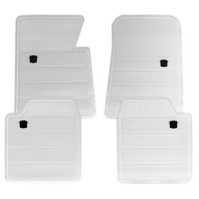 1965 1966 1967 1968 1969 1970 Cadillac White Rubber Floor Mats (4 Pieces) REPRODUCTION Free Shipping In The USA