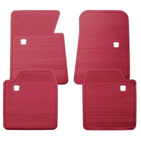 1965 1966 1967 1968 1969 1970 Cadillac Red Rubber Floor Mats (4 Pieces) REPRODUCTION Free Shipping In The USA