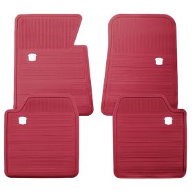  1965 1966 1967 1968 1969 1970 Cadillac Red Rubber Floor Mats (4 Pieces) [Ready To Ship] REPRODUCTION Free Shipping In The USA