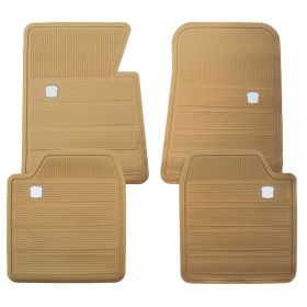 1965 1966 1967 1968 1970 Cadillac Tan Rubber Floor Mats (4-Pieces) REPRODUCTION Free Shipping In The USA