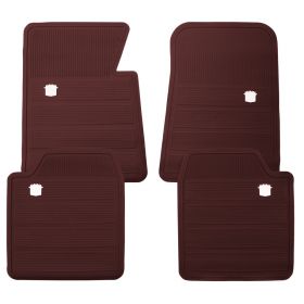 1965 1966 1967 1968 1969 1970 Cadillac Maroon Rubber Floor Mats (4 Pieces) REPRODUCTION Free Shipping In The USA