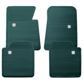 1965 1966 1967 1968 1969 1970 Cadillac Dark Teal Rubber Floor Mats (4 Pieces) REPRODUCTION Free Shipping In The USA
