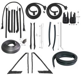 1965 Cadillac 2-Door Convertible Advanced Rubber Weatherstrip Kit (21 Pieces)(For Front Bow Attachment) REPRODUCTION Free Shipping In The USA 