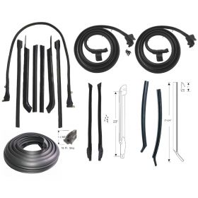 1965 Cadillac 2-Door Convertible Basic Rubber Weatherstrip Kit (14 Pieces) Style 2 (See Details) REPRODUCTION Free Shipping In The USA 