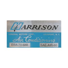 1968 Cadillac Harrison Air Conditioner Evaporator Box  Decal Cadillac REPRODUCTION