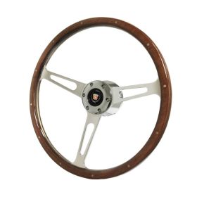 1980 1981 1982 1983 1984 1985 1986 1987 1988 1989 Cadillac Walnut Wood Grain S6 Riveted Steering Wheel Conversion Kit WITHOUT Tilt / Telescopic REPRODUCTION Free Shipping In The USA