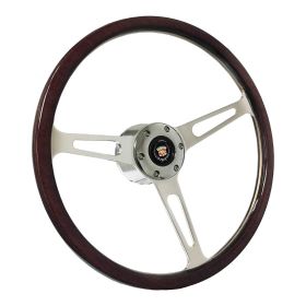 1969 1970 1971 1972 1973 1974 1975 1976 1977 1978 1979 Cadillac Espresso Wood Grain S6 Smooth Steering Wheel Conversion Kit WITH Tilt / Telescopic REPRODUCTION Free Shipping In The USA