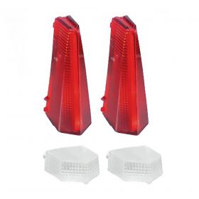 1969 Cadillac (EXCEPT Eldorado) Tail Light And Back Up Lens Set (4 Pieces) REPRODUCTION Free Shipping In The USA