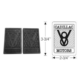 1927 1928 1929 1930 1931 1932 1933 1934 1935 1936 1937 1938 1939 1940 Cadillac V-8 Rubber Pedal Pads 1 Pair REPRODUCTION Free Shipping In The USA 