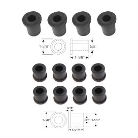 1950 1951 1952 1953 Cadillac Upper and Lower Rear Leaf Spring Shackle Bushings Set (12 Pieces) REPRODUCTION Free Shipping In The USA