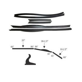 1948 1949 Cadillac Series 62 2-Door Convertible Roof Rail Rubber Weatherstrip Set (6 Pieces) REPRODUCTION Free Shipping In The USA