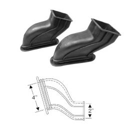 1949 Cadillac (EXCEPT Series 75 Limousine) Black Rubber Defroster Ducts 1 Pair REPRODUCTION Free Shipping In The USA