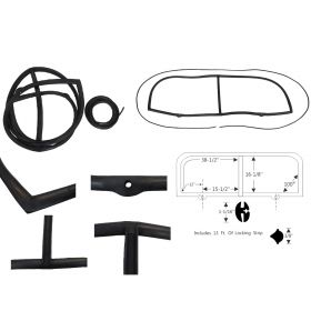 1948 1949 Cadillac Series 61 And Series 62 2-Door Hardtop Coupe Lockstrip Type Windshield Rubber Weatherstrip Set REPRODUCTION Free Shipping In The USA