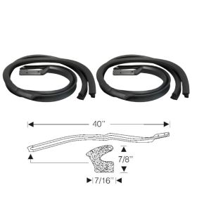 1951 1952 1953 Cadillac (See Details) Door Bottom Rubber Weatherstrips 1 Pair REPRODUCTION Free Shipping In The USA 