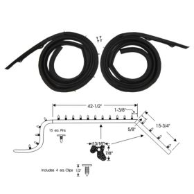 1959 1960 Cadillac Series 62 and Deville 4-Door 4-Window Hardtop Models (See Details) Roof Rail Rubber Weatherstrips 1 Pair REPRODUCTION Free Shipping In The USA