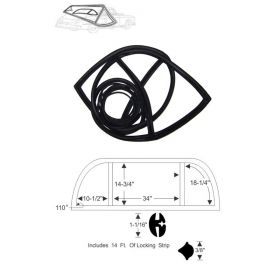 1948 1949 Cadillac Series 61 And Series 62 4-Door Sedan Rear Window Rubber Lockstrip Type Set REPRODUCTION Free Shipping In The USA
