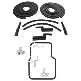 1955 1956 Cadillac Fleetwood Series 60 Special Front Door Rubber Weatherstrip Kit (8 Pieces) REPRODUCTION Free Shipping In The USA