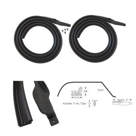 1965 1966 Cadillac Calais And Deville 4-Door 4-Window Hardtop (No Pillar) Roof Rail Rubber Weatherstrips 1 Pair REPRODUCTION Free Shipping In The USA