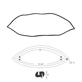 1957 1958 Cadillac 2-Door Hardtop Rear Window Rubber Weatherstrip REPRODUCTION Free Shipping In The USA