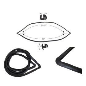 1957 1958 Cadillac 2-Door Hardtop Windshield Rubber Weatherstrip REPRODUCTION Free Shipping In The USA