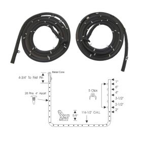 1957 1958 Cadillac 4-Door (EXCEPT Series 75 Limousines) Front Door Rubber Weatherstrips 1 Pair REPRODUCTION Free Shipping In The USA