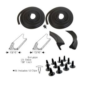 1954 Cadillac 4-Door Sedan Front Door Rubber Weatherstrips (Glue In Type) 1 Pair REPRODUCTION Free Shipping In The USA