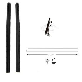 1963 1964 Cadillac 2-Door Hardtop Coupe (See Details) Side Window Vertical Leading Edge Rubber Weatherstrips 1 Pair REPRODUCTION Free Shipping In The USA