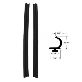 1959 1960 Cadillac 4-Door 4-Window Side Window Leading Edge Weatherstrips 1 Pair REPRODUCTION Free Shipping In The USA