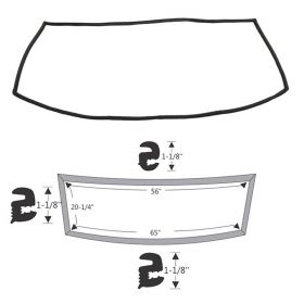1963 1964 Cadillac 4-Door 6-Window Sedan Windshield Rubber Weatherstrip REPRODUCTION Free Shipping In The USA