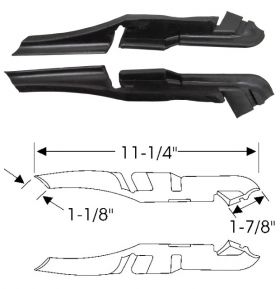 1963 1964 Cadillac 2-Door Deville Hardtop Hood To Cowl Side Rubber Weatherstrips 1 Pair REPRODUCTION  Free Shipping In The USA