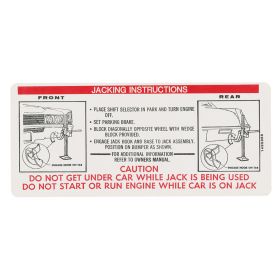 1970 Cadillac Eldorado Jacking Instructions Decal REPRODUCTION