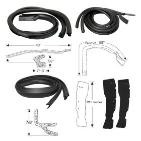Late 1951 1952 1953 Cadillac 4-Door Pillared Sedan (See Details) Front Door Rubber Weatherstrip Kit (8 Pieces) REPRODUCTION Free Shipping In The USA 