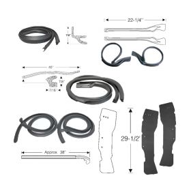 1950 1951 Cadillac 2-Door Hardtop and Convertible Door Rubber Weatherstrip Kit (10 Pieces) REPRODUCTION Free Shipping In The USA