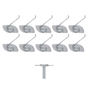 Cadillac Molding Clips With Threaded Stud Set (Plate Length 1 Inch Plate Width 0.5 Inch) (10 Pieces) REPRODUCTION 