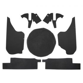 1974 1975 1976 Cadillac Eldorado 2-Door Hardtop Black Carpeted Trunk Side Panels (7 Pieces) REPRODUCTION