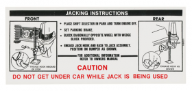 1969 Cadillac (EXCEPT Eldorado And Commercial Chassis) Jacking Instructions REPRODUCTION
