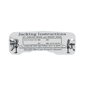 1964 Cadillac Jacking Instructions Decal REPRODUCTION