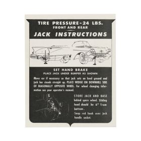 1958 Cadillac Eldorado Biarritz Jacking Instructions Decal REPRODUCTION