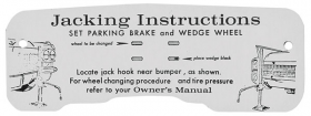 1963 Cadillac Jacking Instructions Decal REPRODUCTION